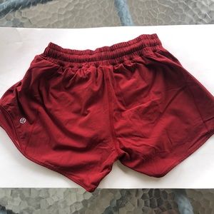 Size 4 Lululemon shorts. Red.